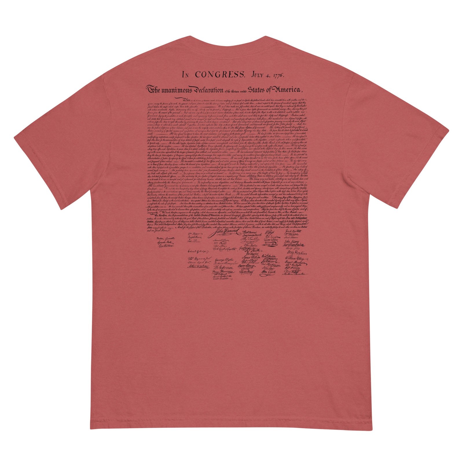 Our Lives Fortunes and Sacred Honor Declaration of Independence Men’s Garment-dyed Heavyweight T-shirt