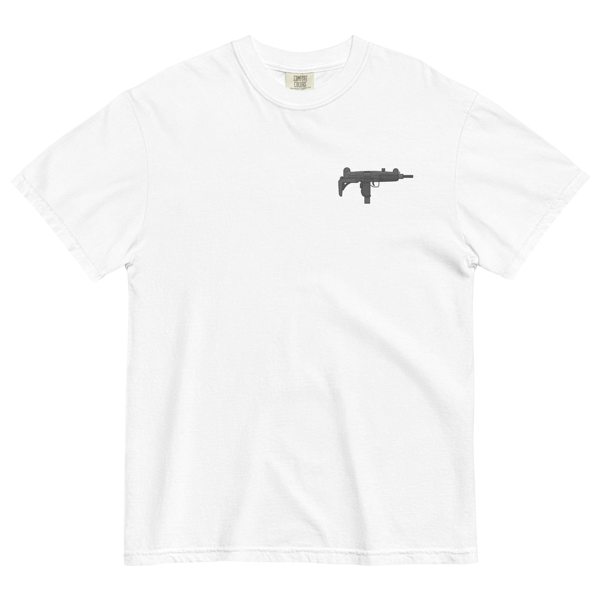 Uzi Men’s Garment-dyed Heavyweight Embroidered T-shirt