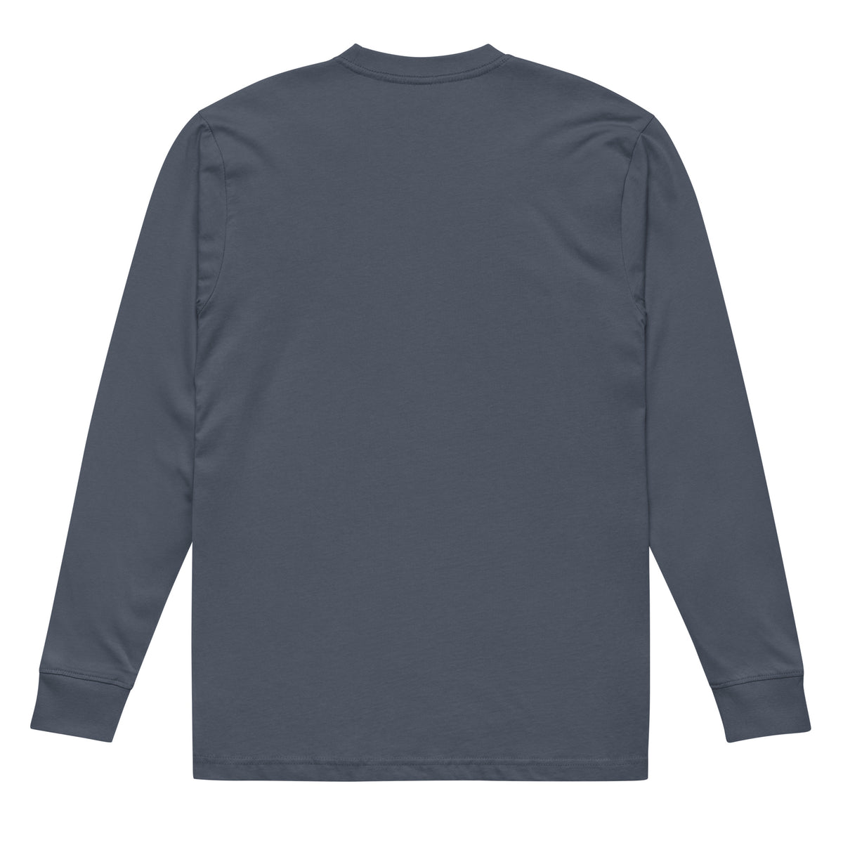Harbor Blue heavyweight long sleeve tee, back view