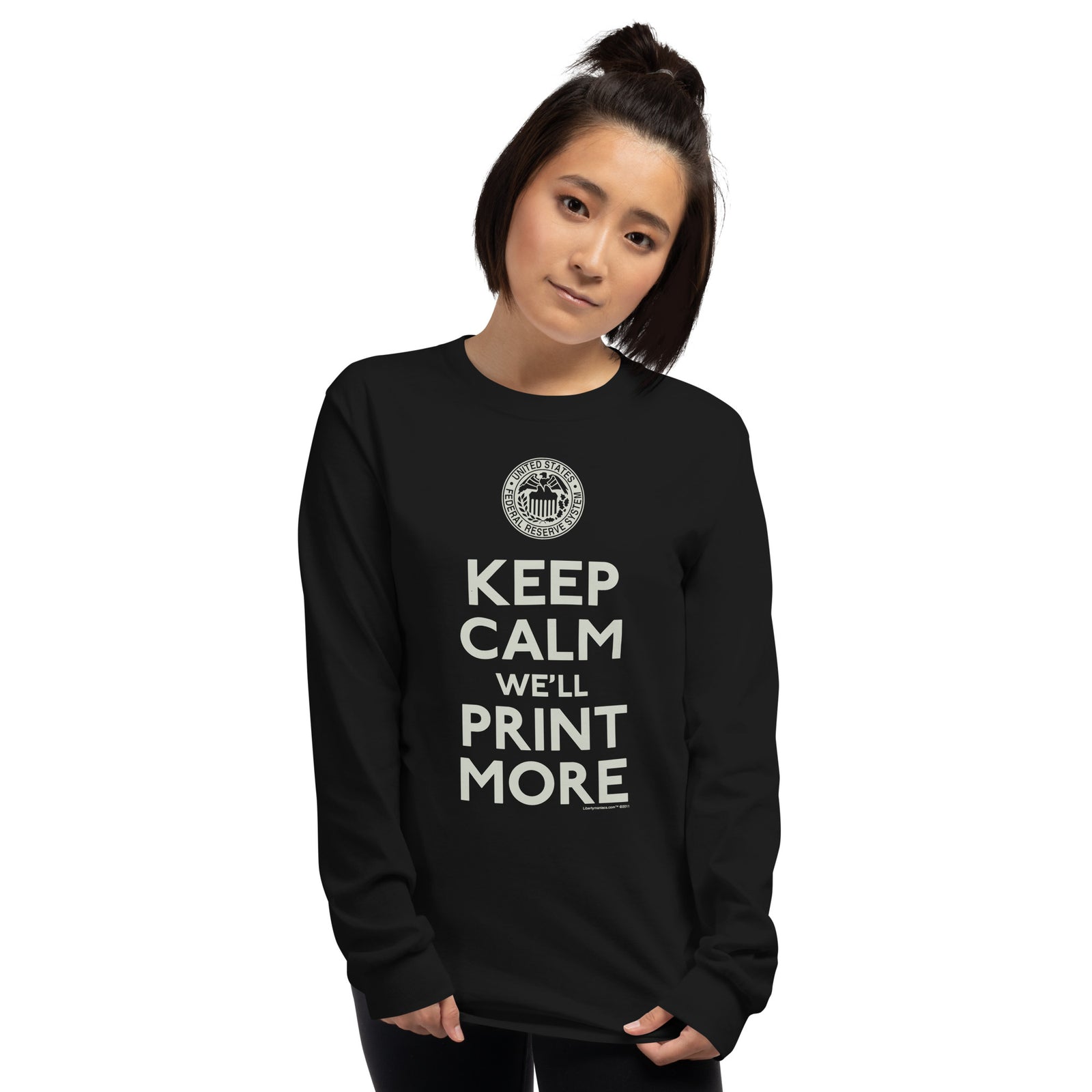 Keep Calm We'll Print More Federal Reserve Men’s Long Sleeve Shirt