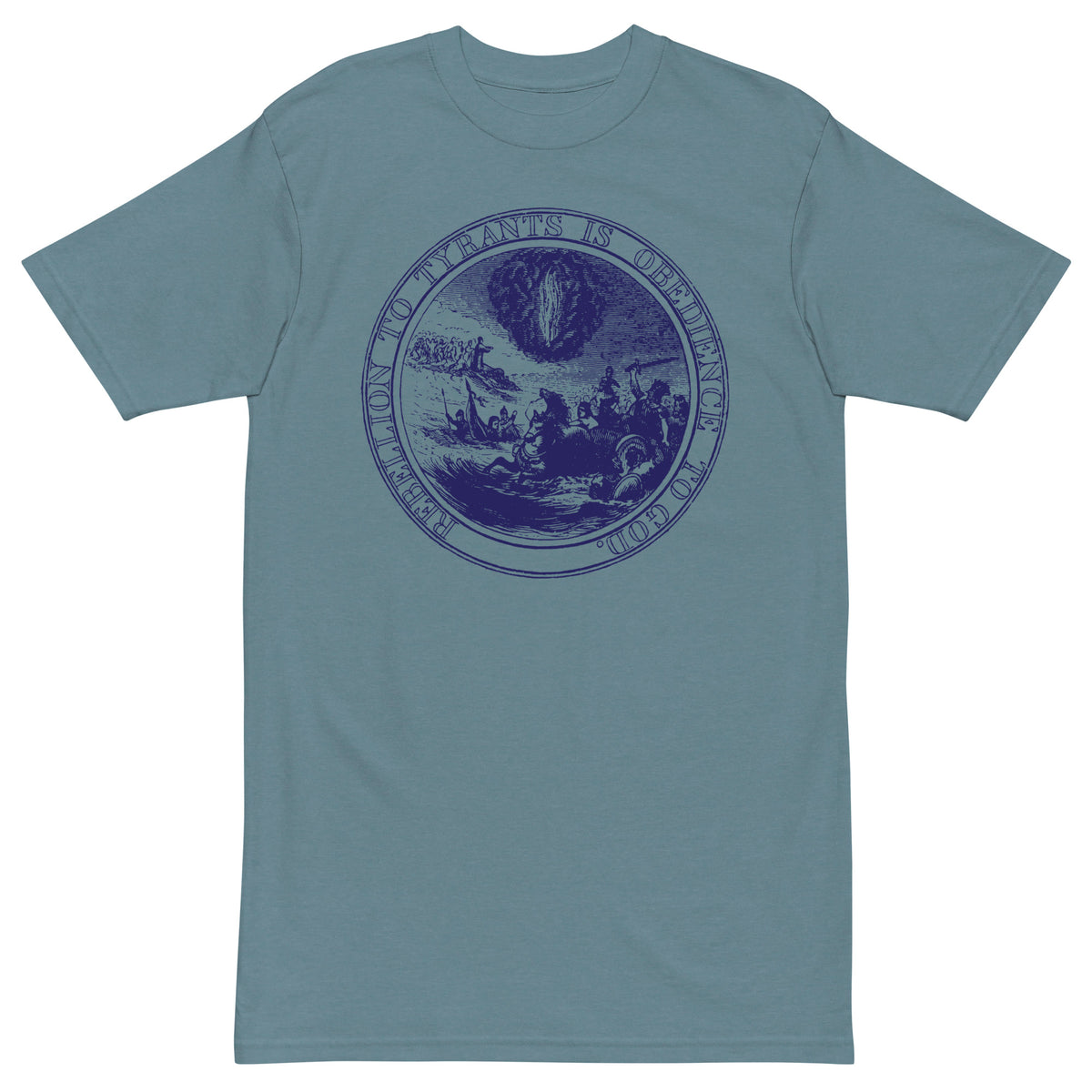 Rebellion to Tyrants is Obedience To God Franklin Motto Men’s Heavyweight Tee