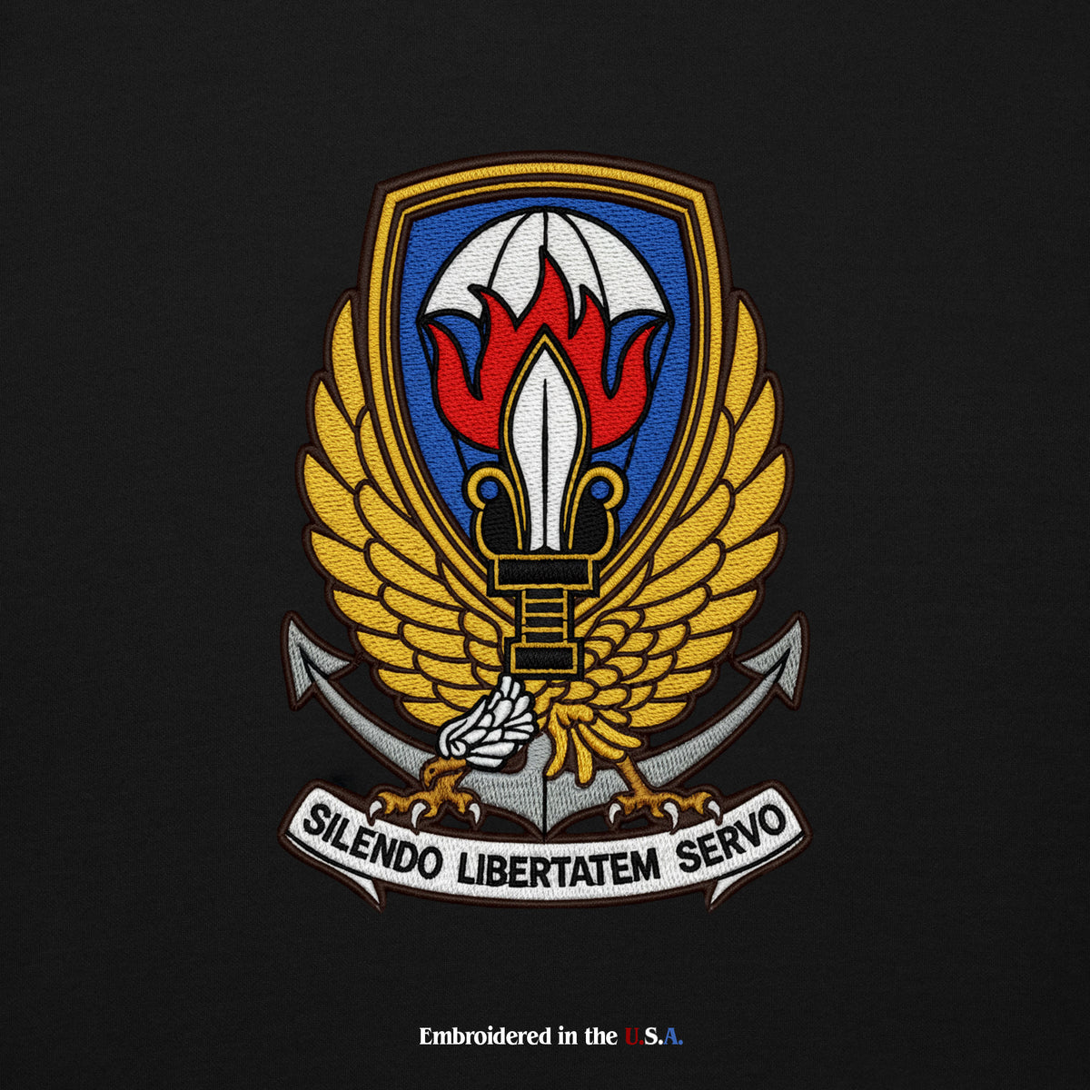 Embroidered Operation Gladio emblem embroidered by Liberty Maniacs