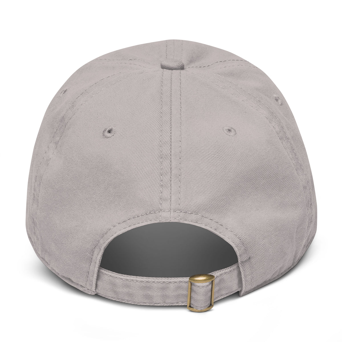 Back view of gray Mutual Affirmation Society adjustable garment-washed cap