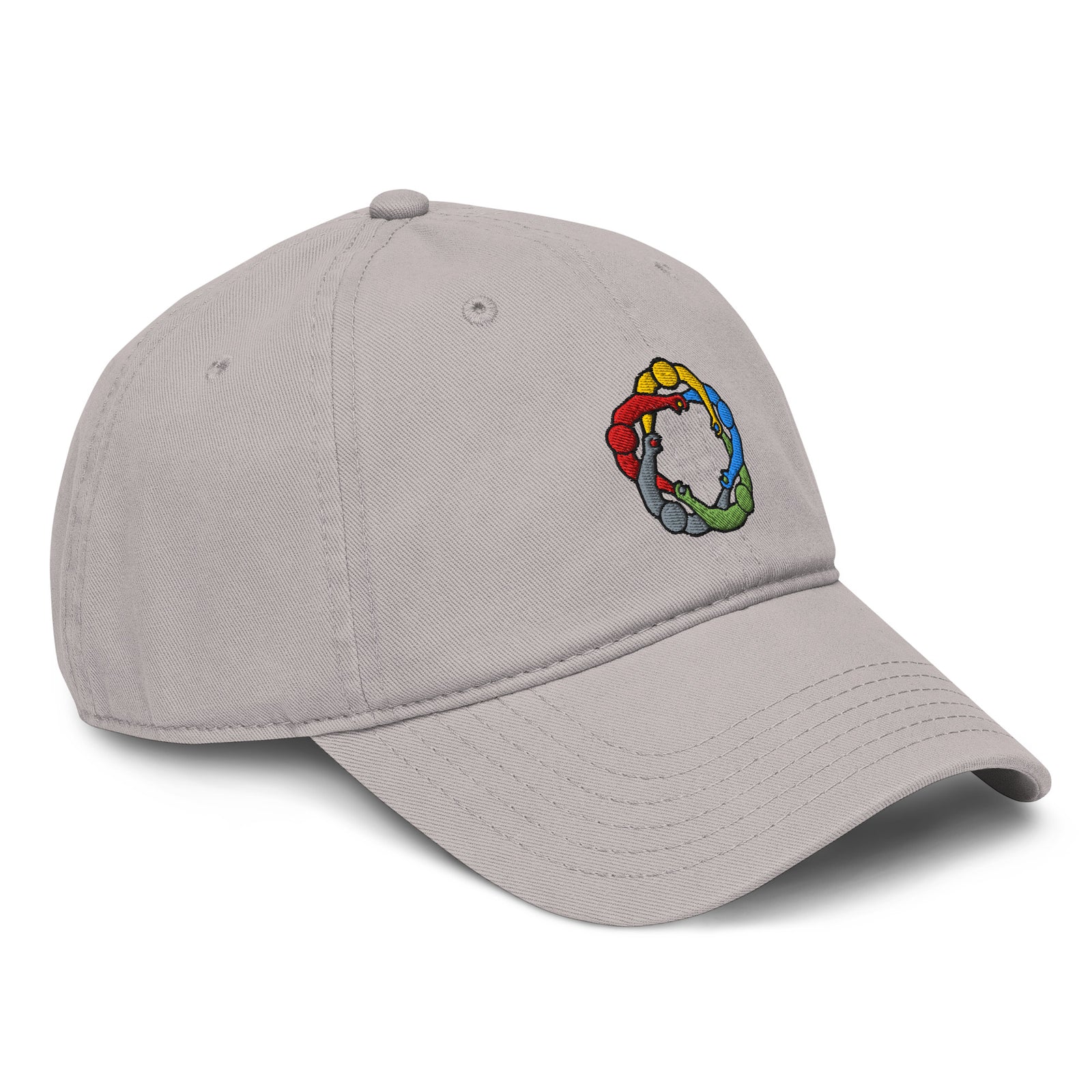 Gray Mutual Affirmation Society embroidered meme cap, right-front view