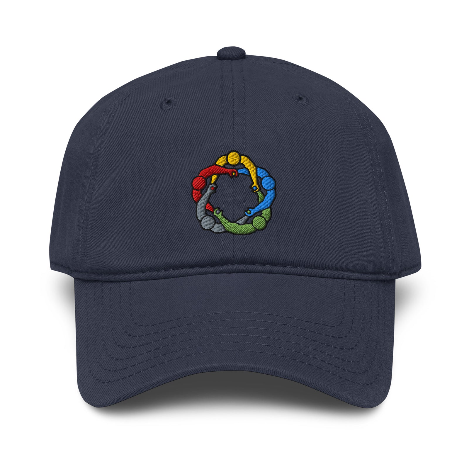 Navy Mutual Affirmation Society garment-washed cap with embroidered circlejerk meme logo