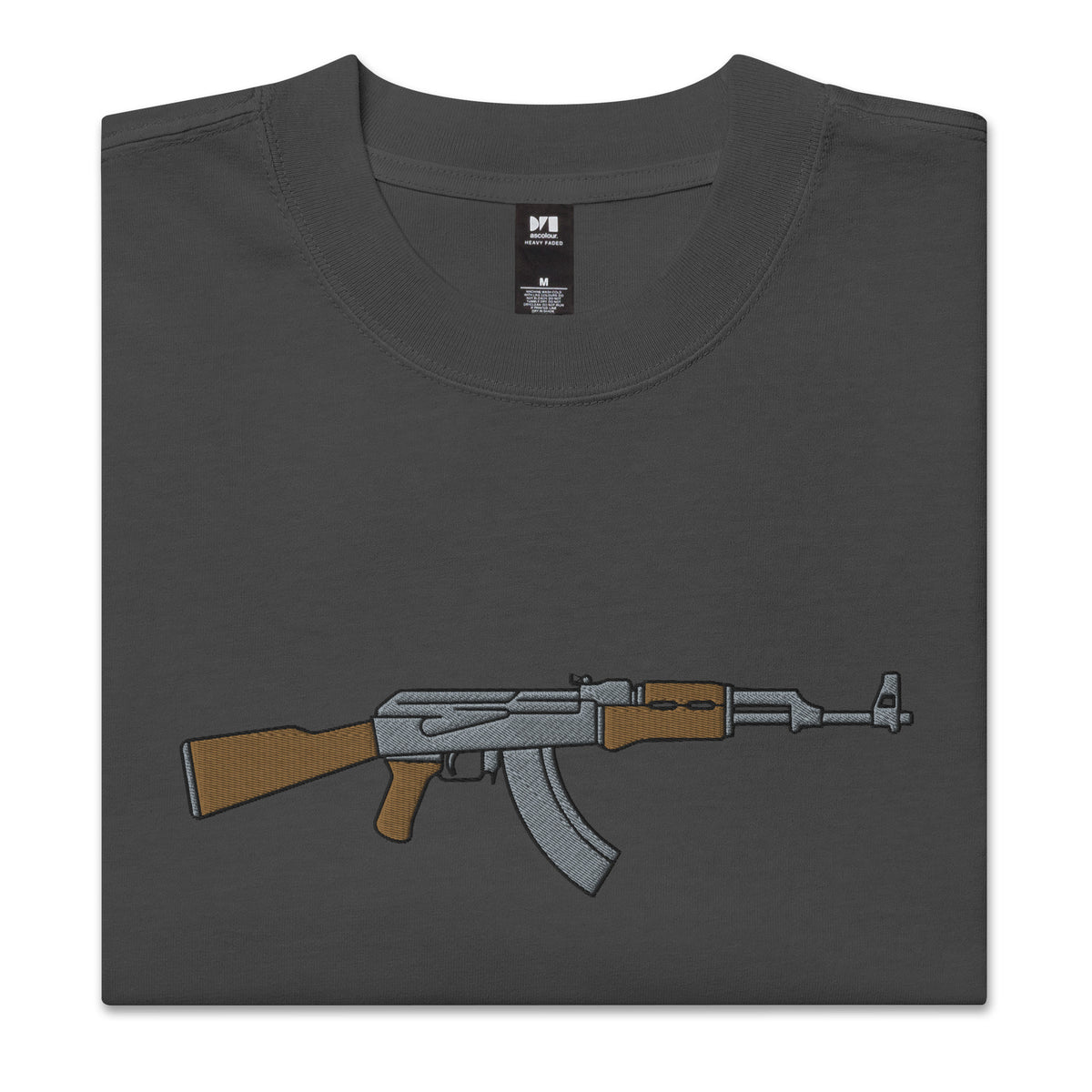 AK47 Embroidered Oversized Faded T-Shirt