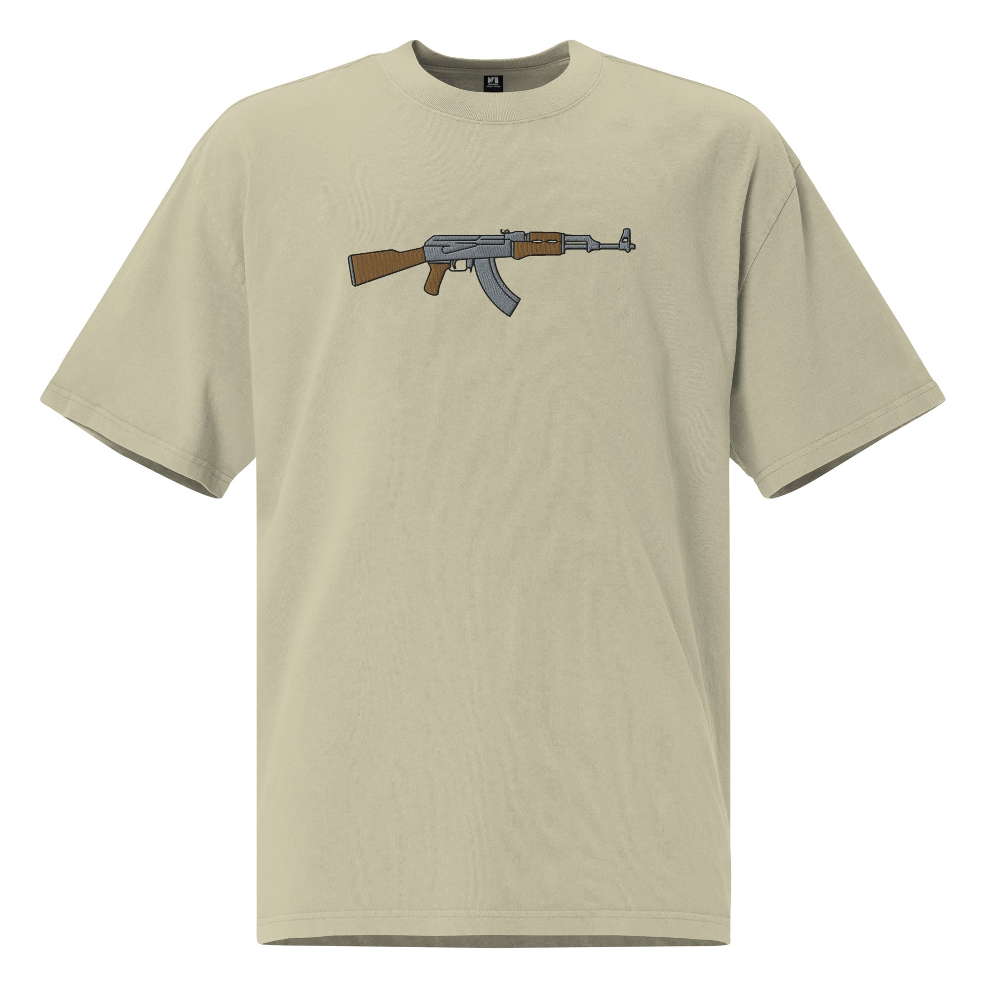 AK47 Embroidered Oversized Faded T-Shirt