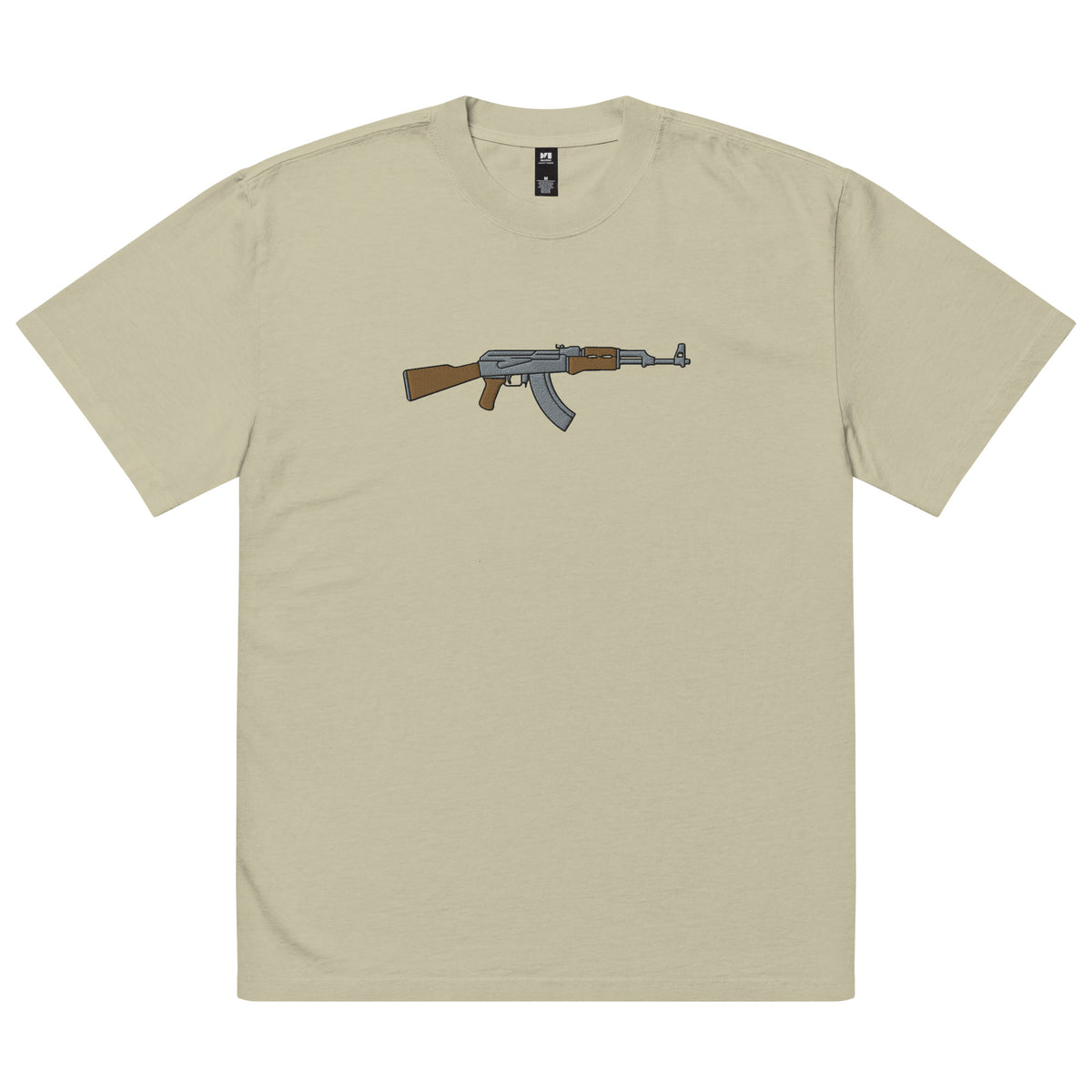 AK47 Embroidered Oversized Faded T-Shirt