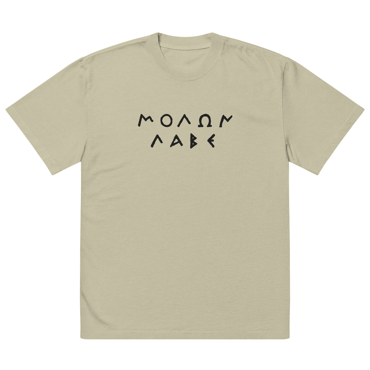 Molon Labe Embroidered Oversized Faded T-Shirt