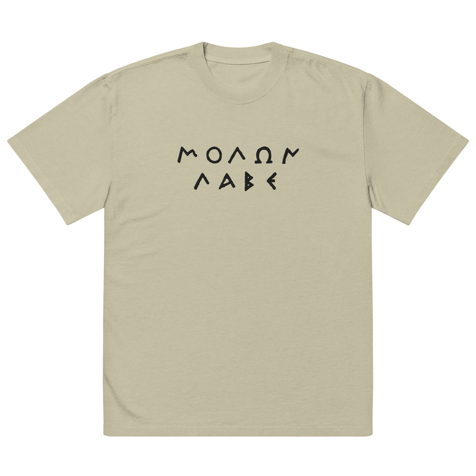 Molon Labe Embroidered Oversized Faded T-Shirt