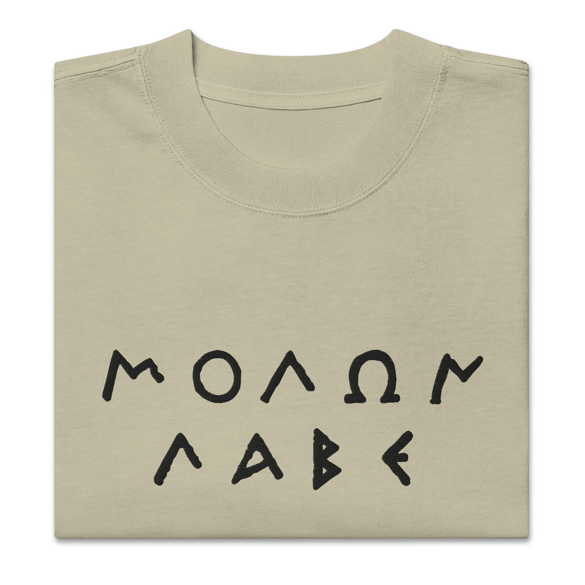 Molon Labe Embroidered Oversized Faded T-Shirt