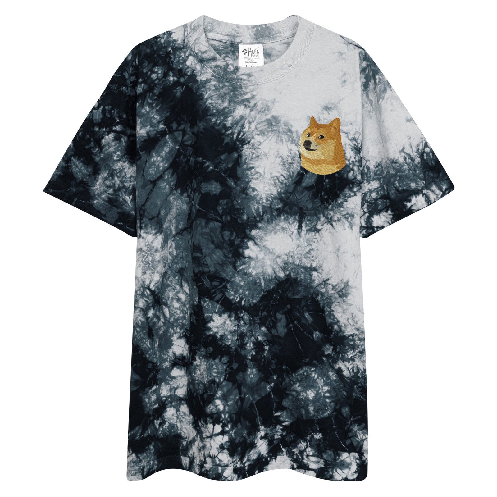Doge Embroidered Oversized Tie-dye T-Shirt