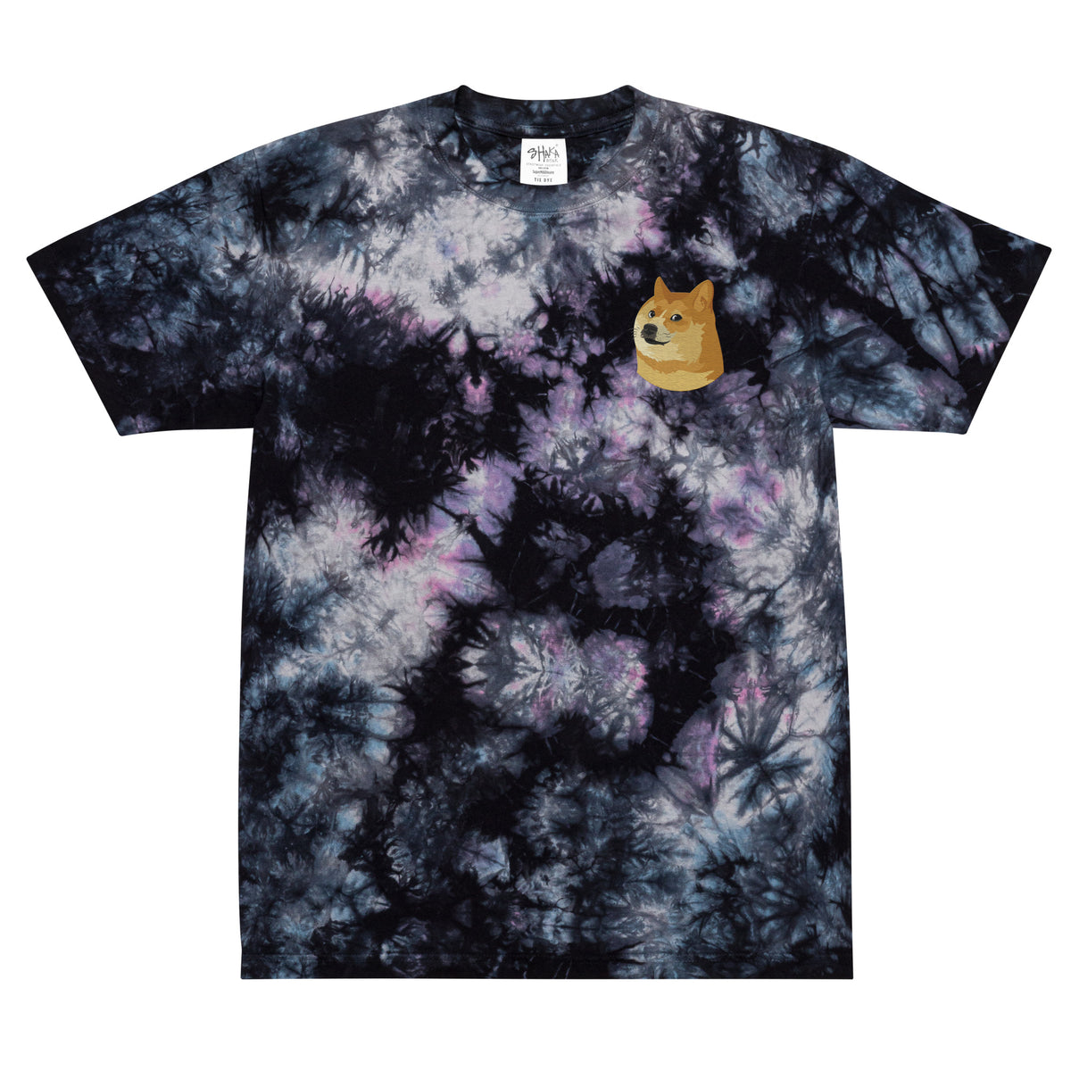 Doge Embroidered Oversized Tie-dye T-Shirt