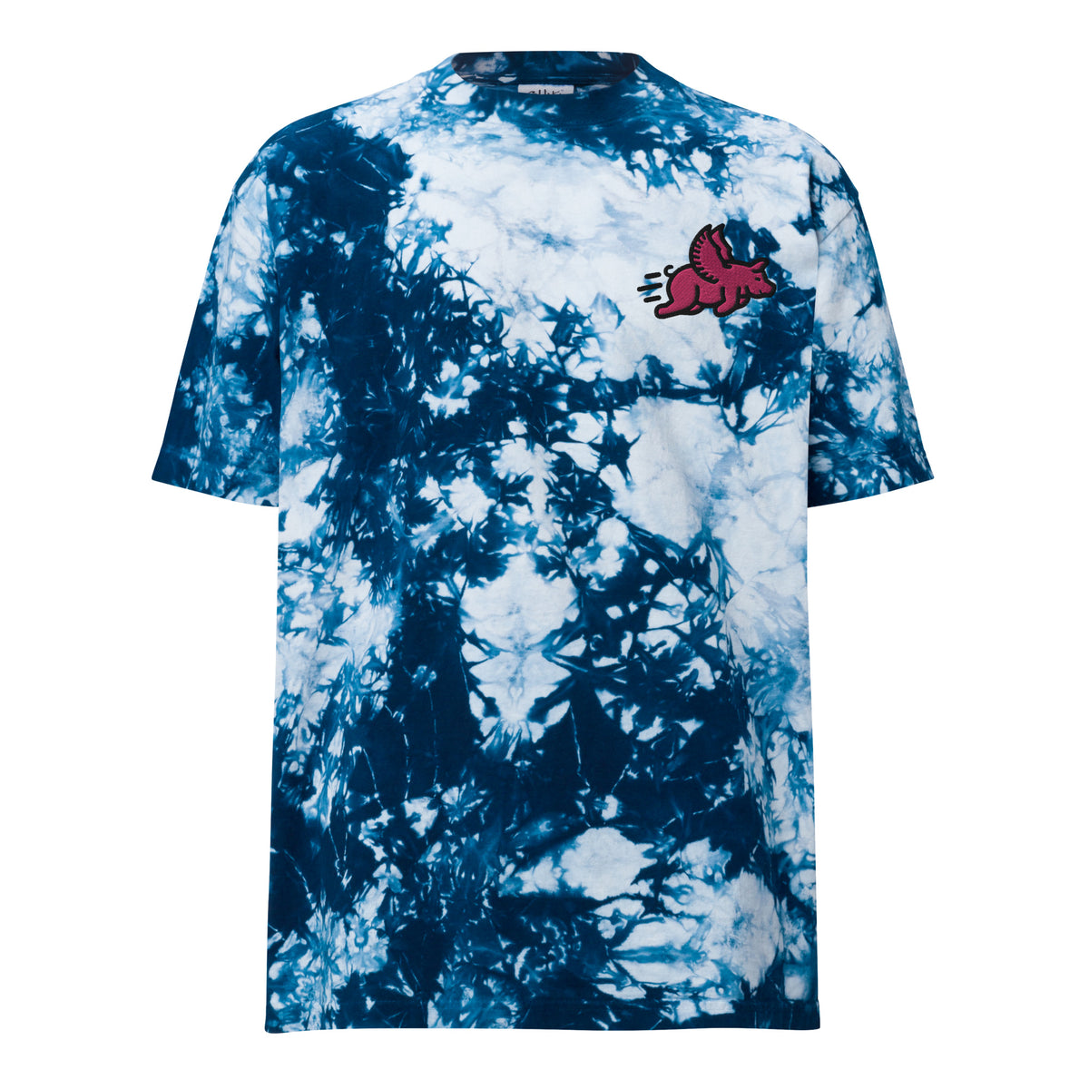 When Pigs Fly Oversized Tie-Dye Embroidered T-shirt