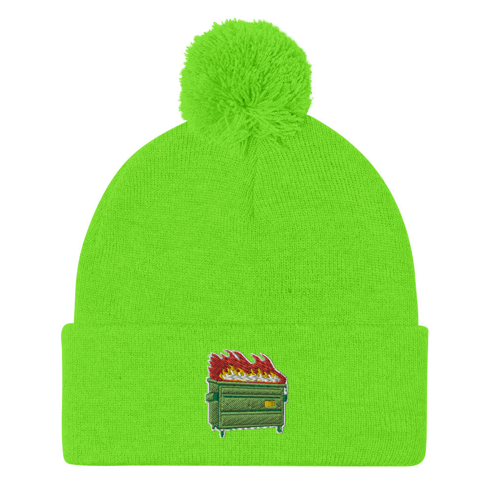 Dumpster Fire Pom-Pom Beanie