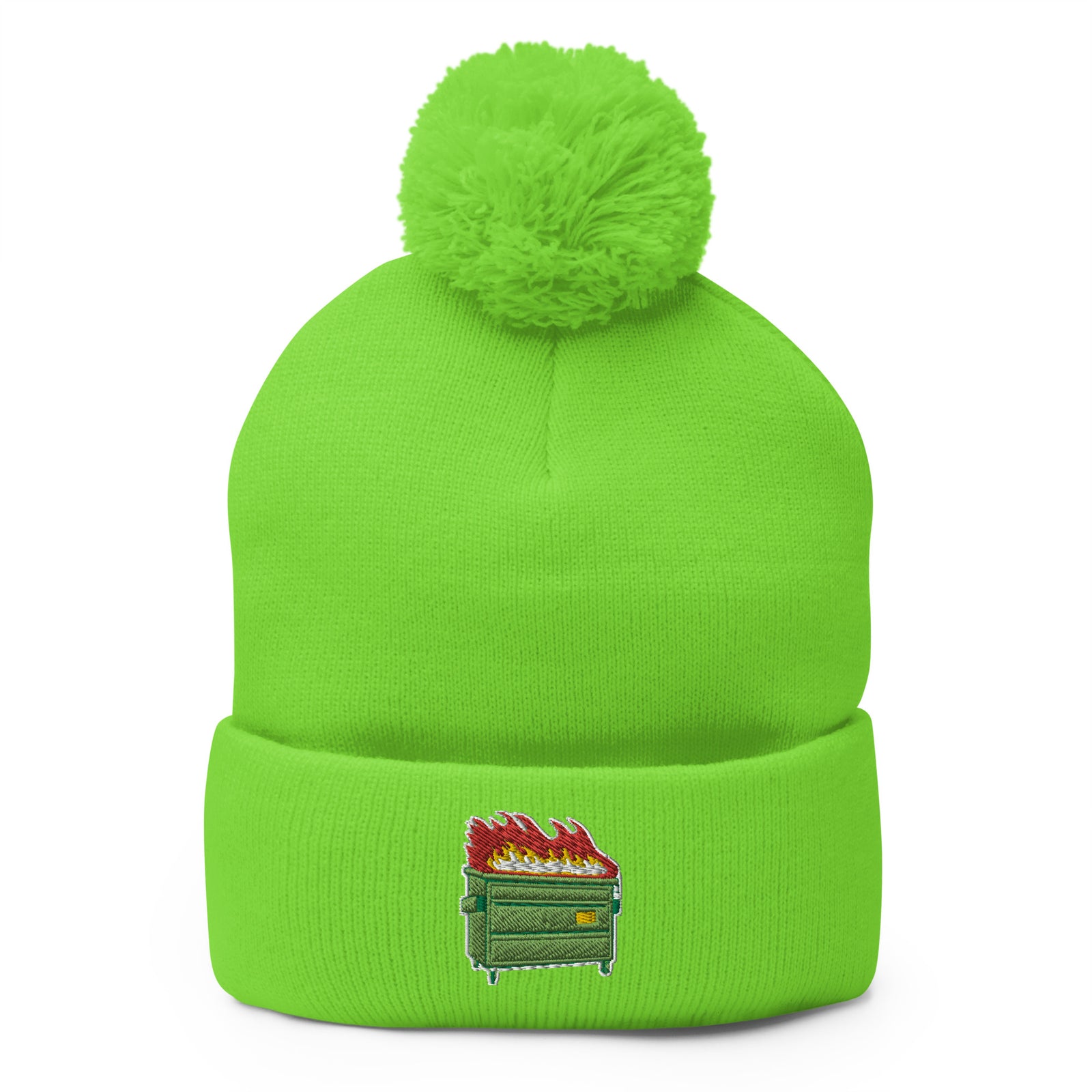 Dumpster Fire Pom-Pom Beanie