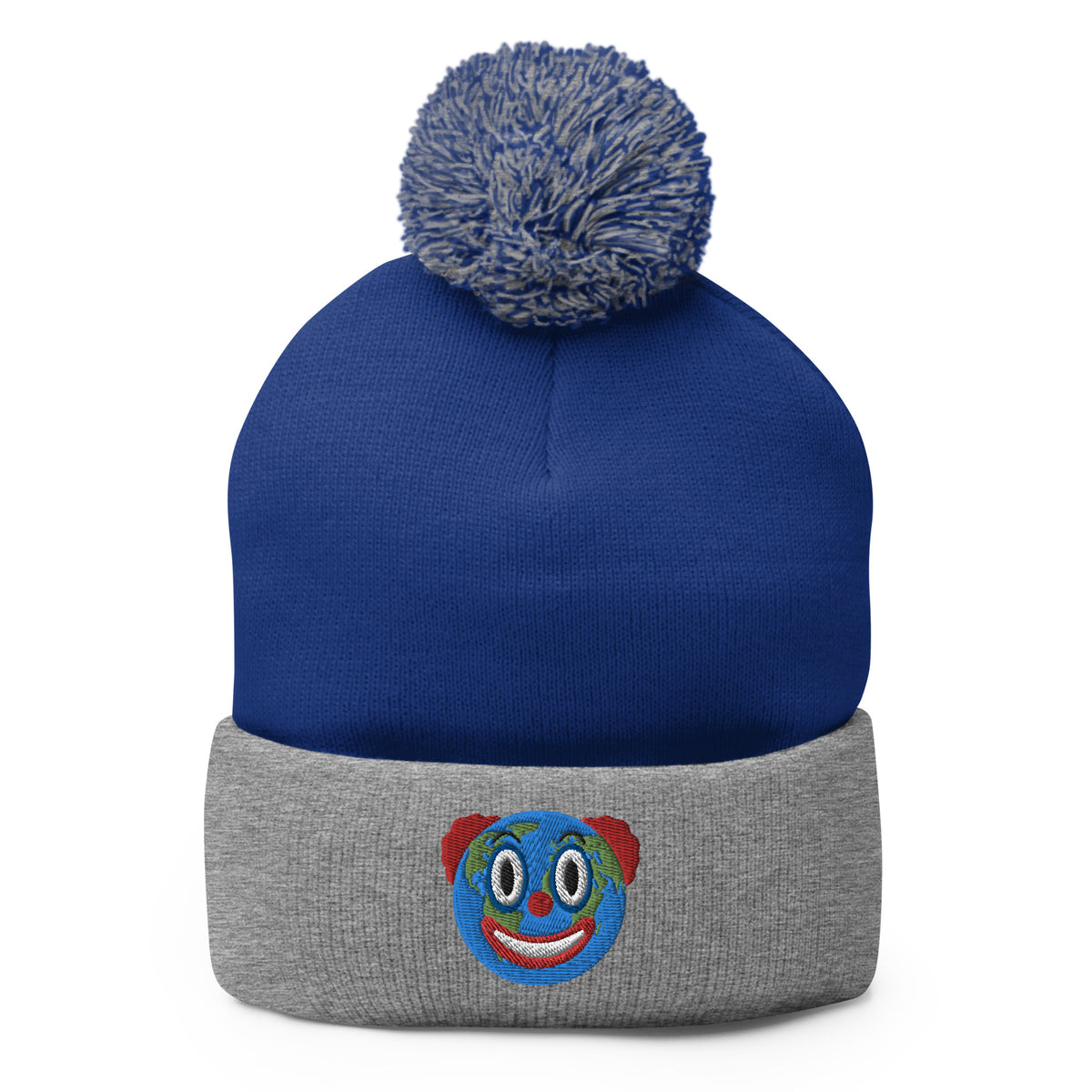 Clown World Embroidered Pom-Pom Beanie