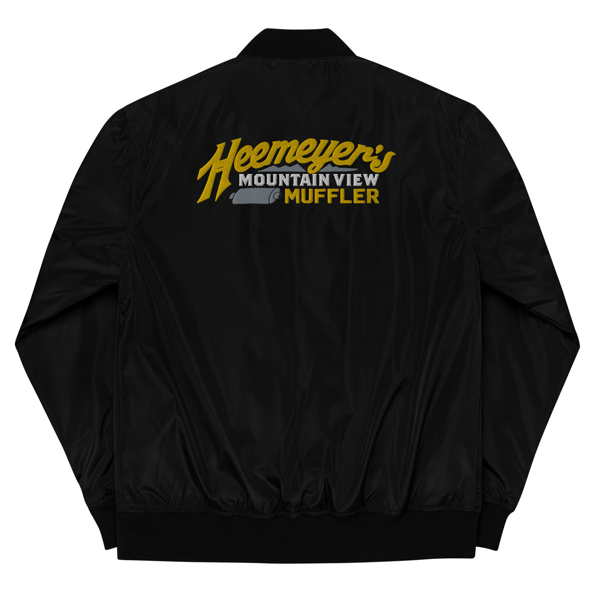 Heemeyer&#39;s Mountain View Muffler Bomber Jacket