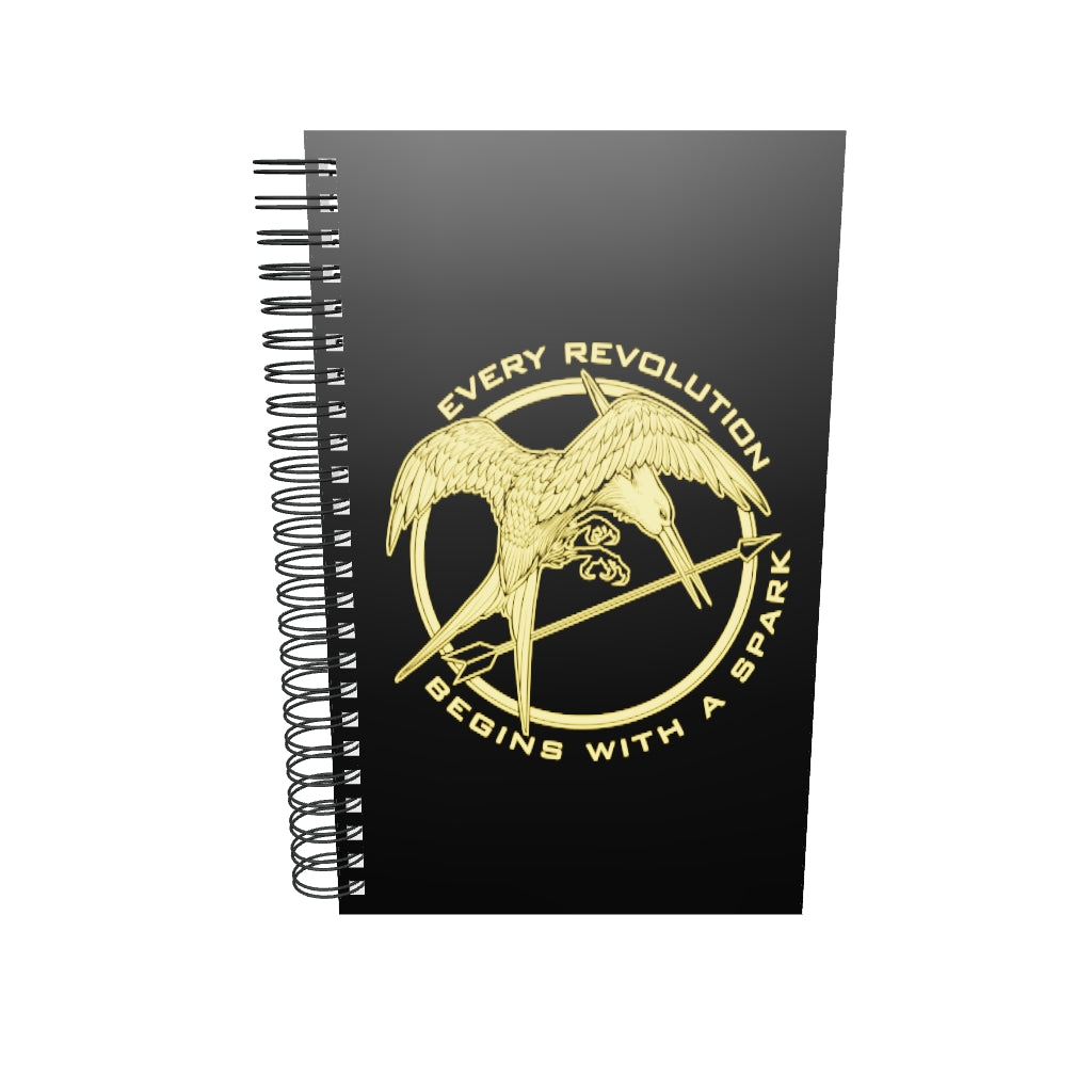 Mokingjay Every Revolution Begins with a Spark Spiral Notebook