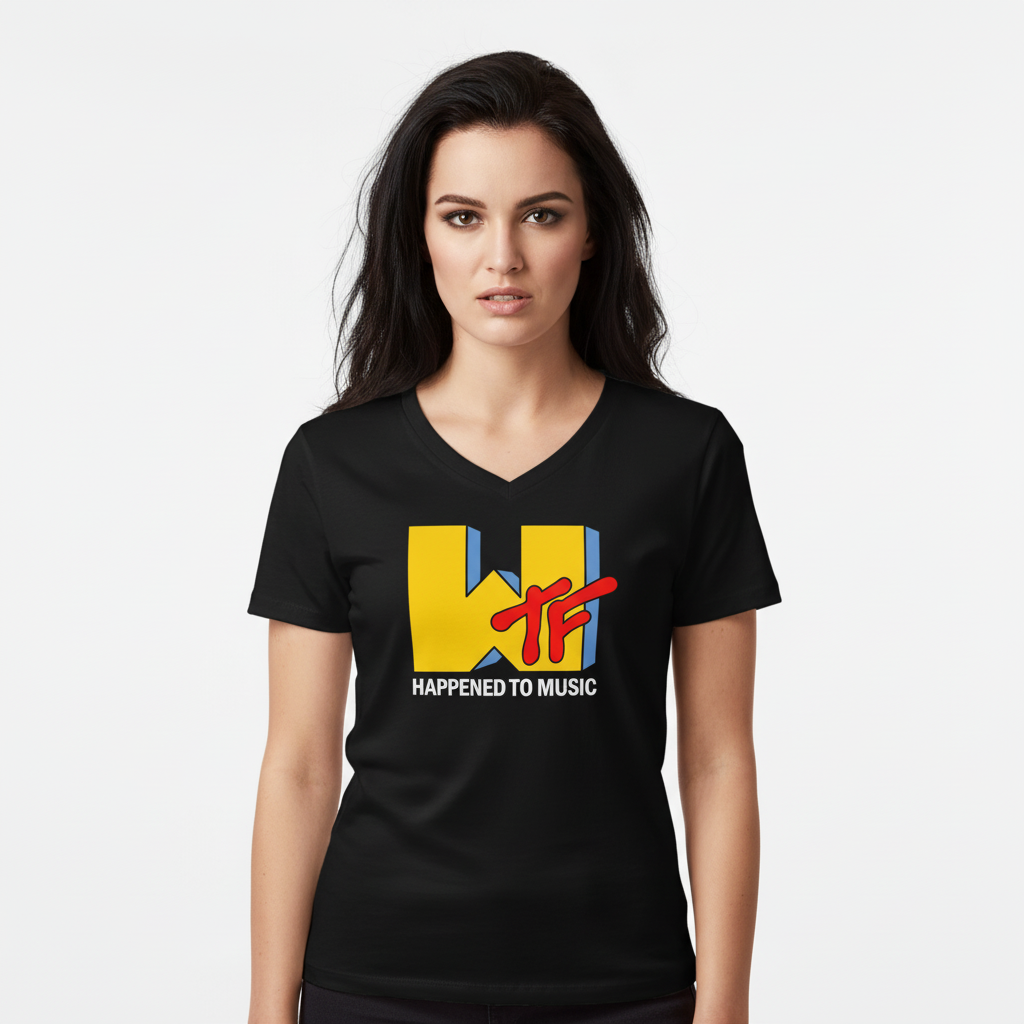 WTF Happened To Music Women’s Relaxed V-neck T-shirt