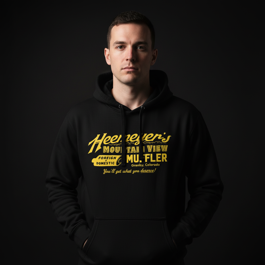 Heemeyer's Mountain View Muffler Hoodie - Liberty Maniacs Heemeyer's Mountain View Muffler Hoodie - Liberty Maniacs