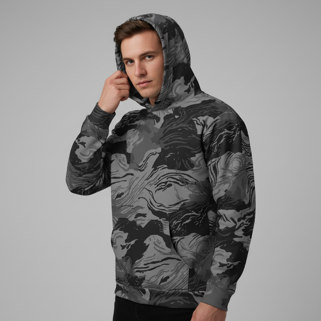 Rhodesian Brushstroke Night Ops Cotton Hoodie