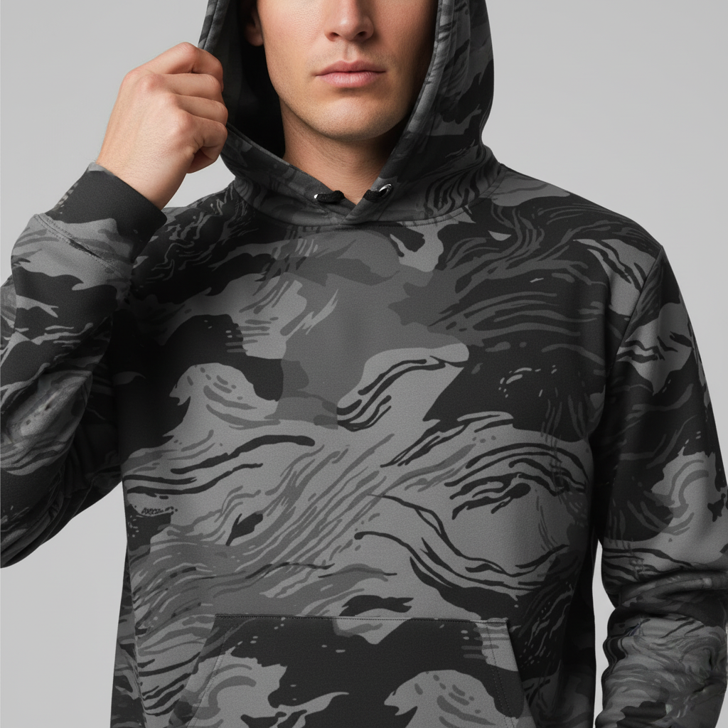 Rhodesian Brushstroke Night Ops Cotton Hoodie