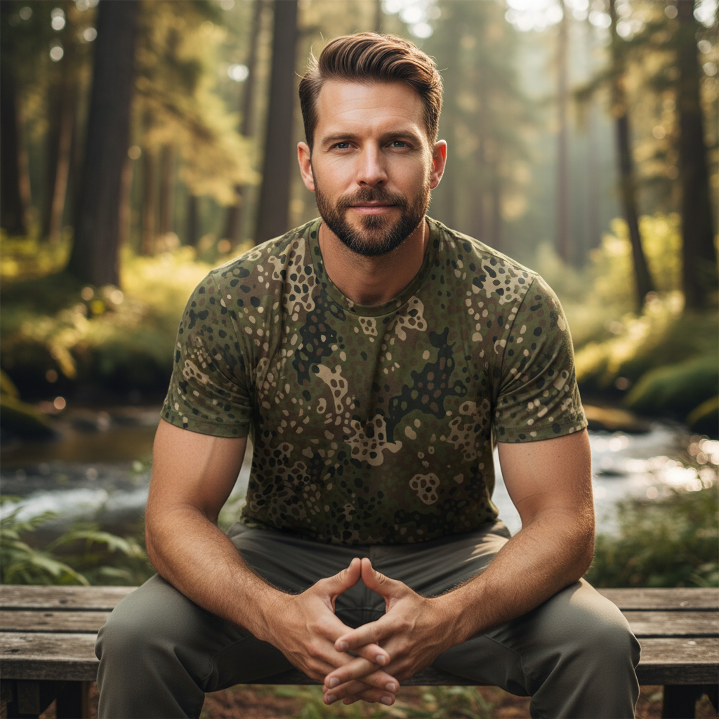 Erbsenmuster Men’s Cotton Crew Neck T-Shirt