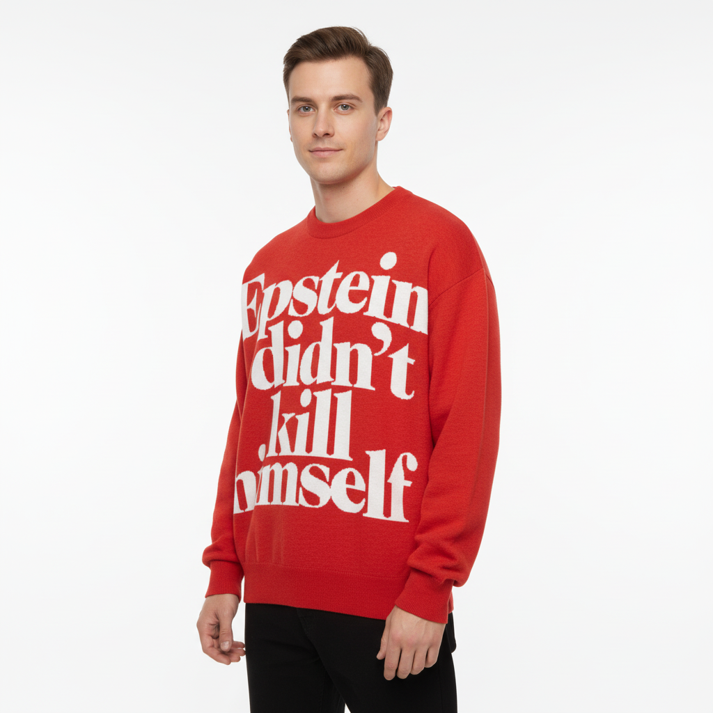 Epstein Didn't Kill Himself Relaxed Fit Knitted Crew Neck Sweater