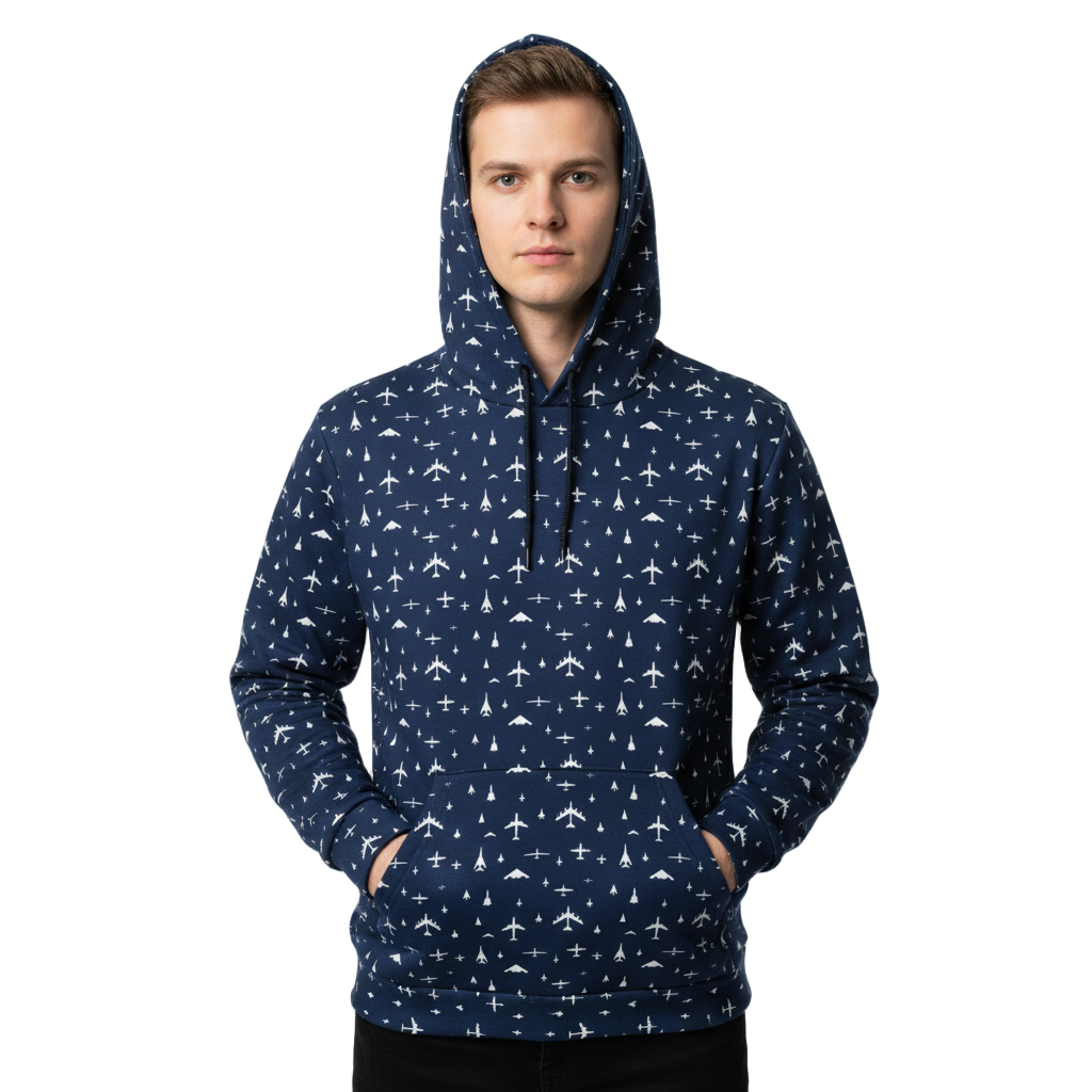 US Military Aviation Silhouette Cotton Hoodie
