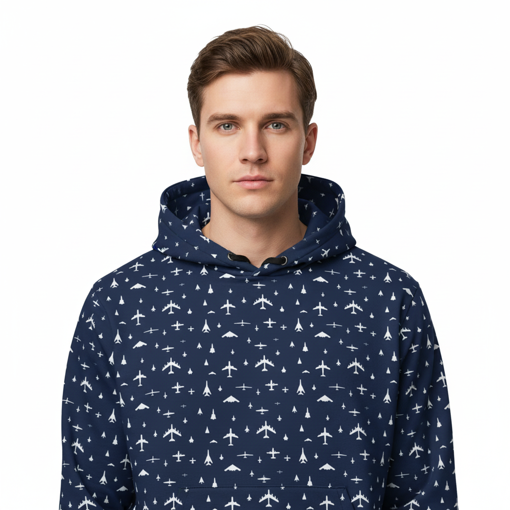 US Military Aviation Silhouette Cotton Hoodie
