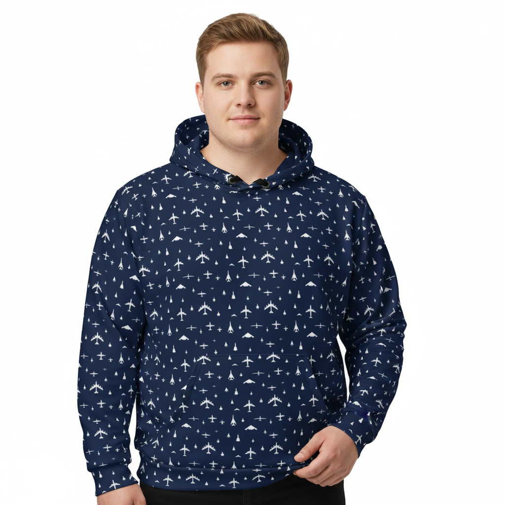US Military Aviation Silhouette Cotton Hoodie