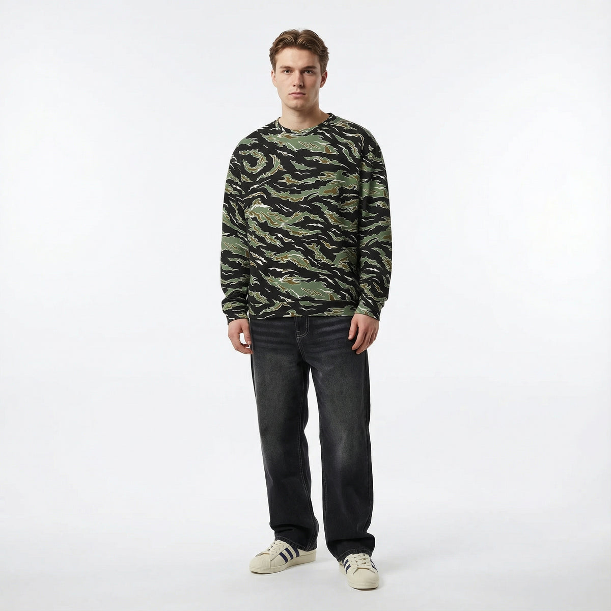 Tiger Stripe Jungle Camouflage Unisex Sweatshirt