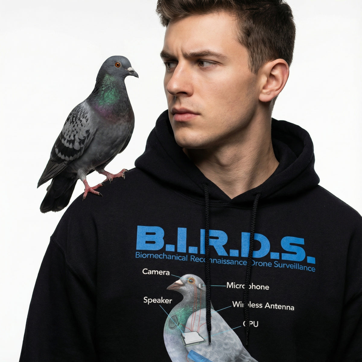 B.I.R.D.S. Biomechanical Reconnaissance Drone Surveillance T-Hoodie