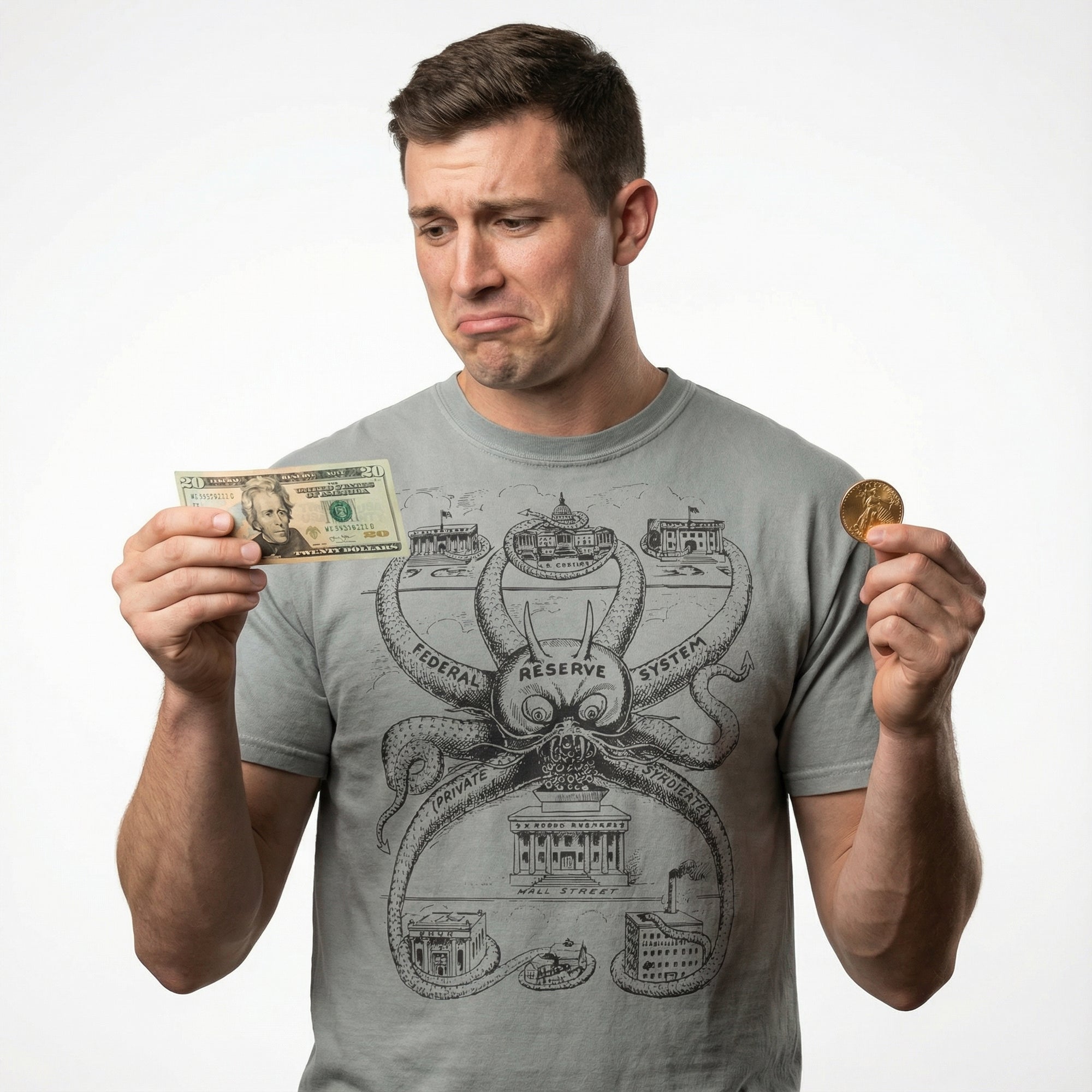 Federal Reserve Octopus Garment-dyed Heavyweight T-shirt