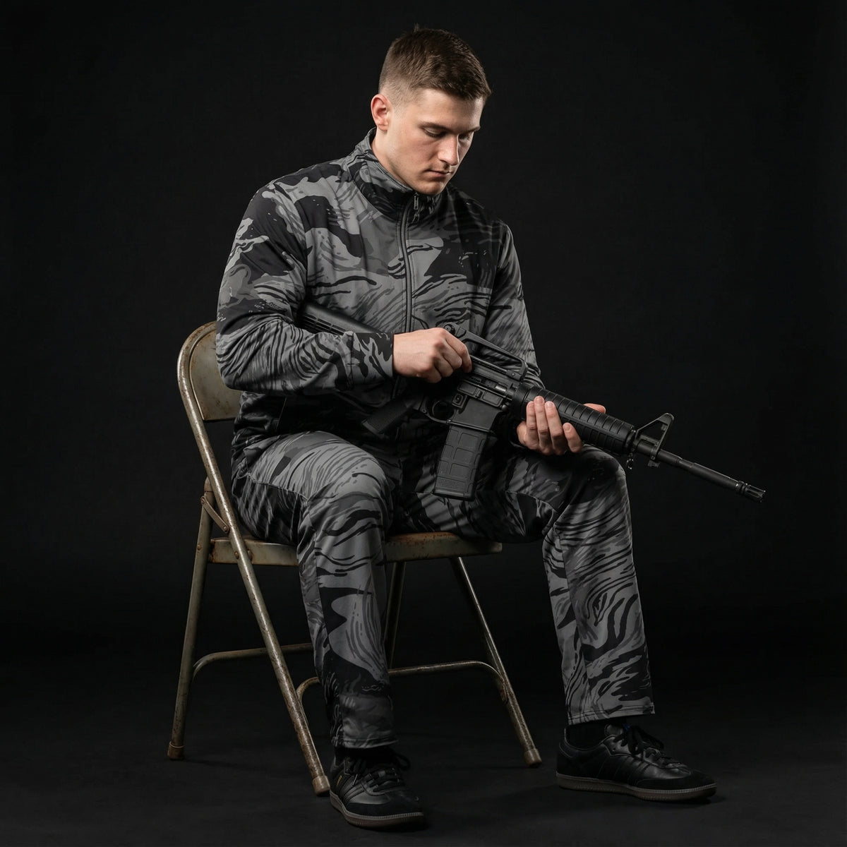 Night Shift Rhodesian Brushstroke Wide-leg Joggers