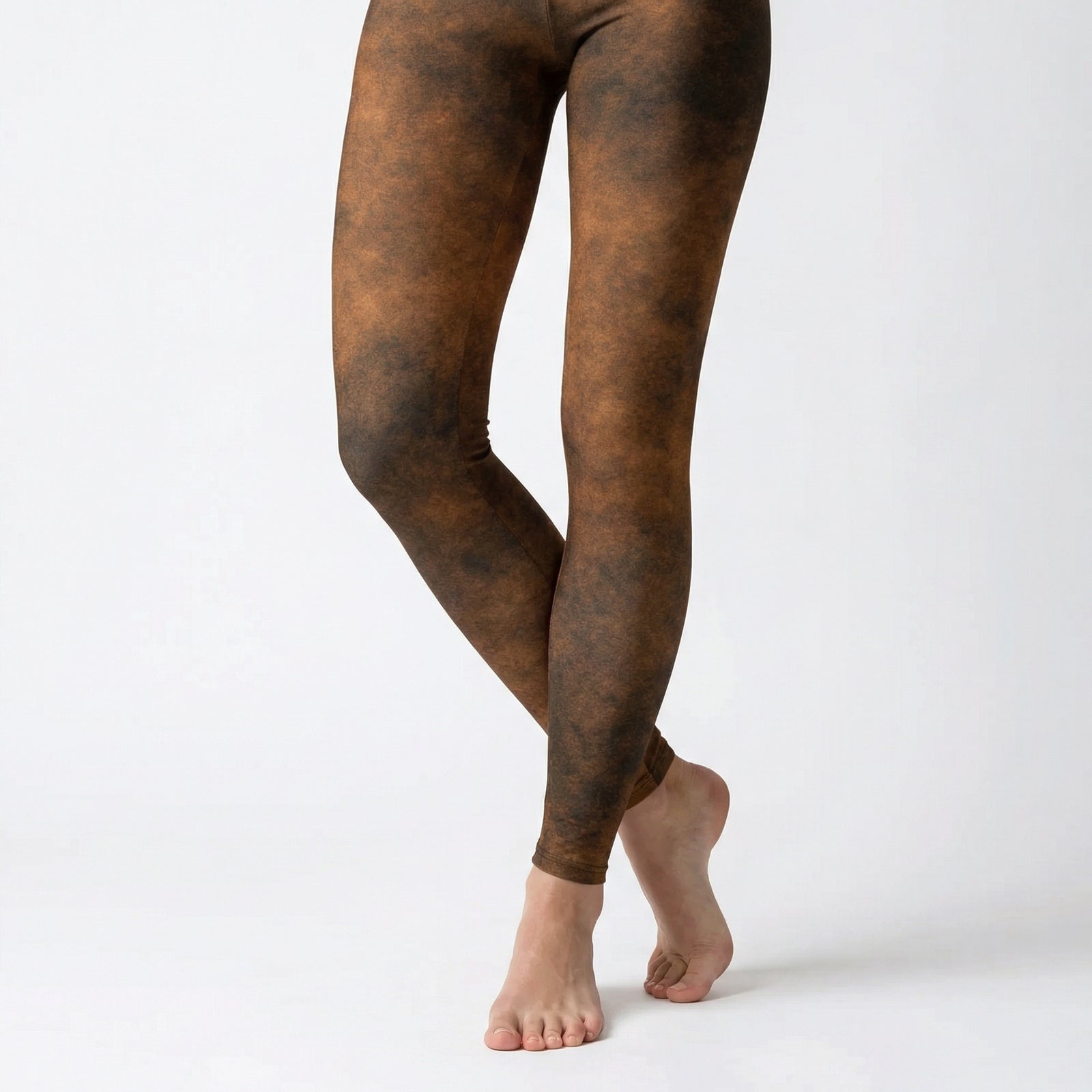 Distressed Brown Faux Leather Leggings