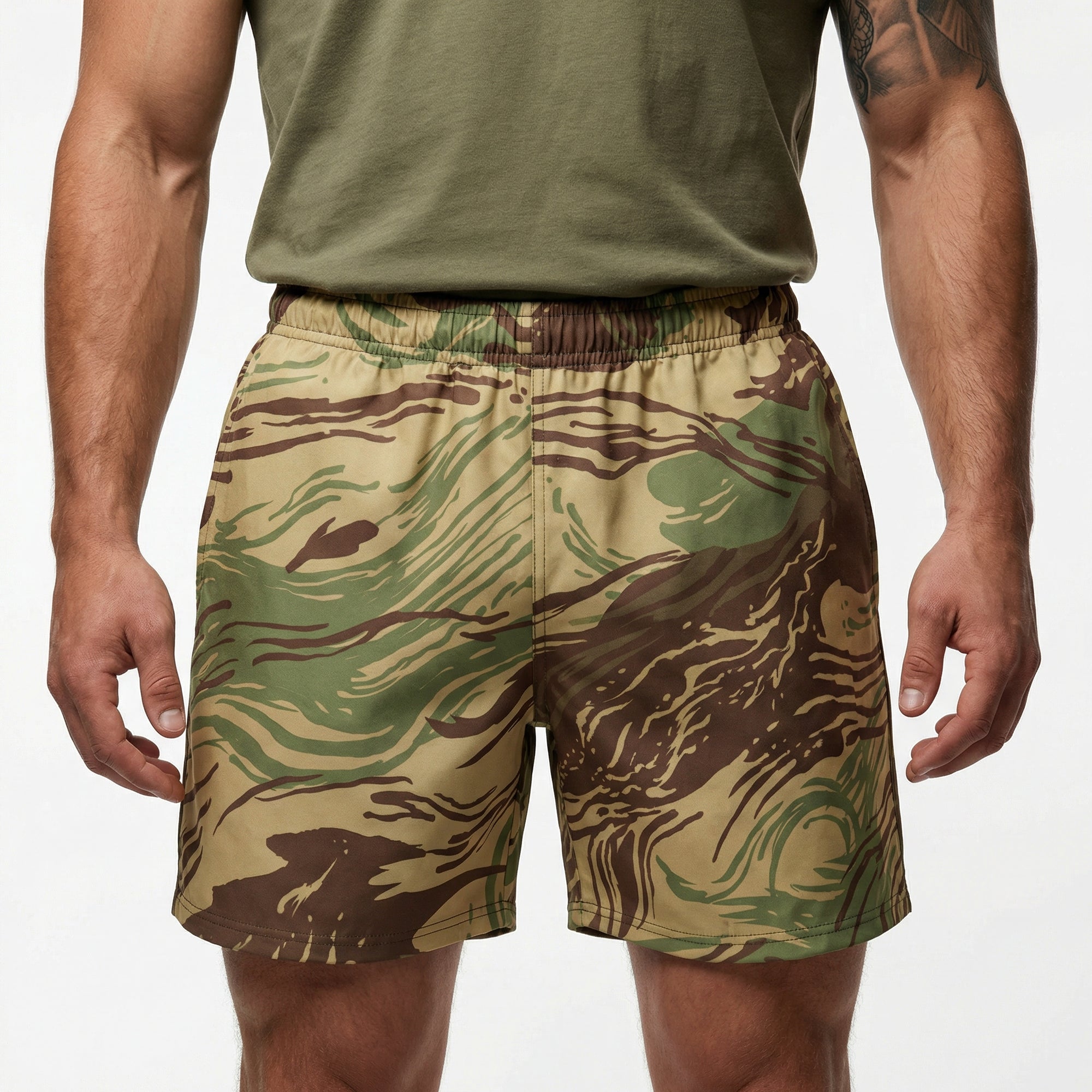 Rhodesian Brushstroke Camo Athletic Jam Shorts - Liberty Maniacs