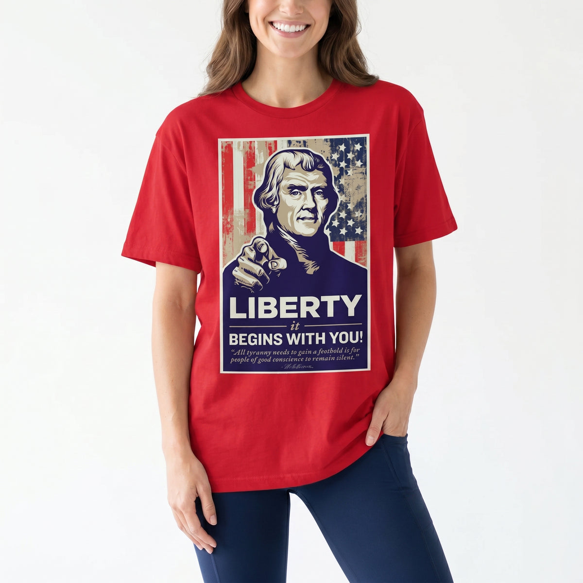 Thomas Jefferson Liberty Begins With You Shirt
