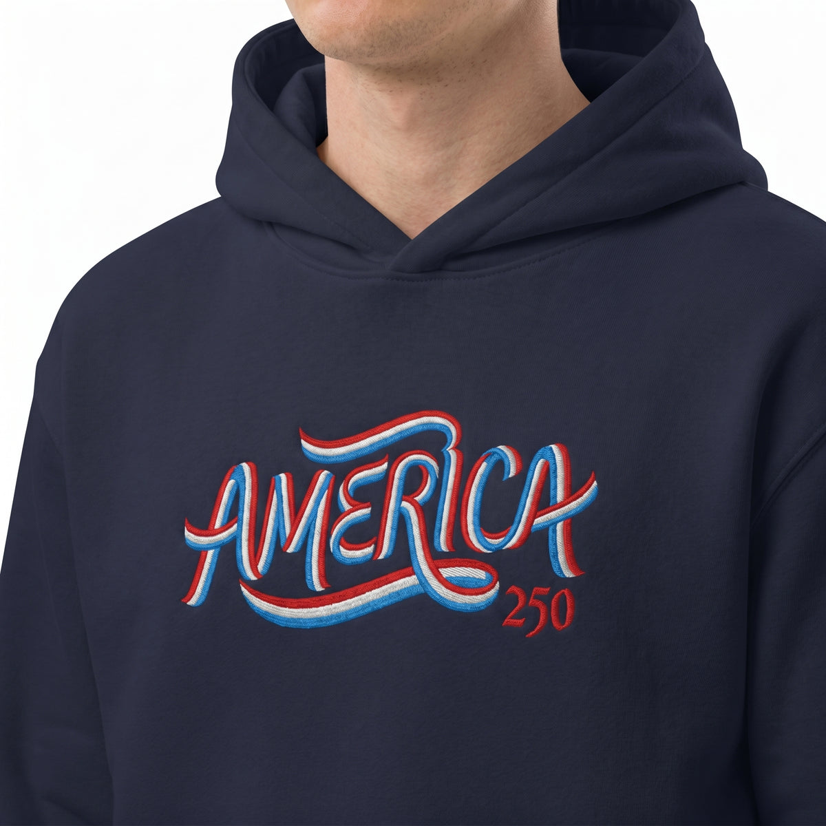 America 250 Embroidered Ribbon Oversized Heavyweight Hoodie