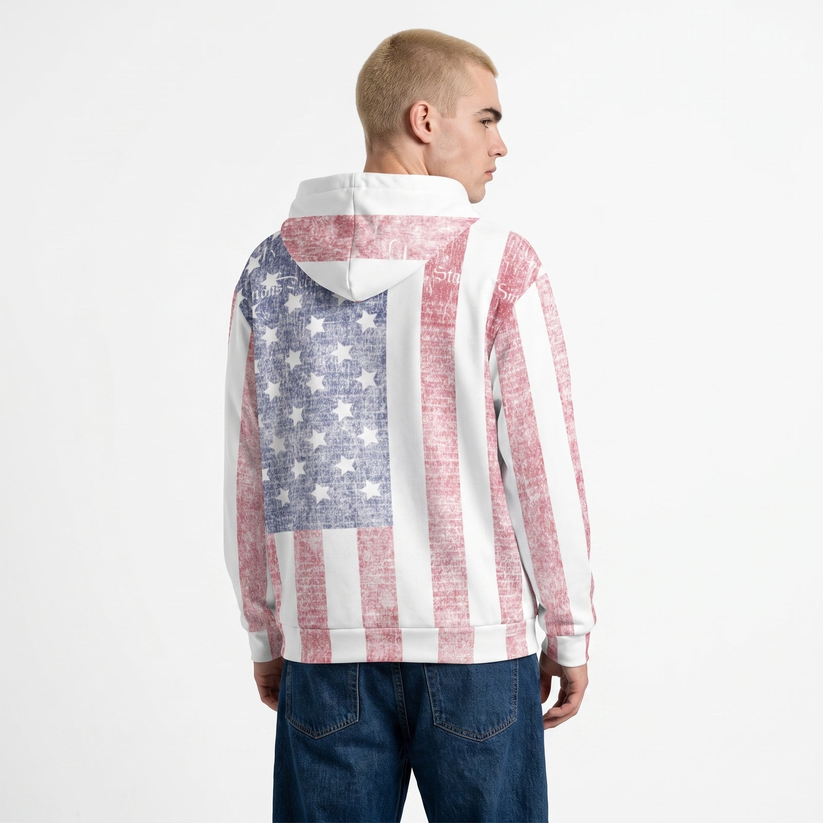 Declaration 250 Oversized American Flag Cotton Hoodie by Liberty Maniacs
