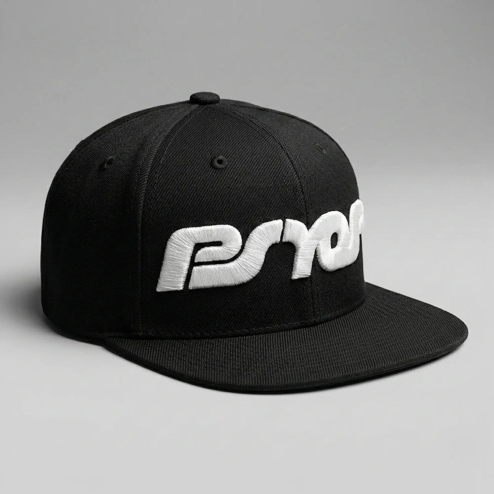 Black cap with white PSYOP 3d puff embroidered logo on a gray background