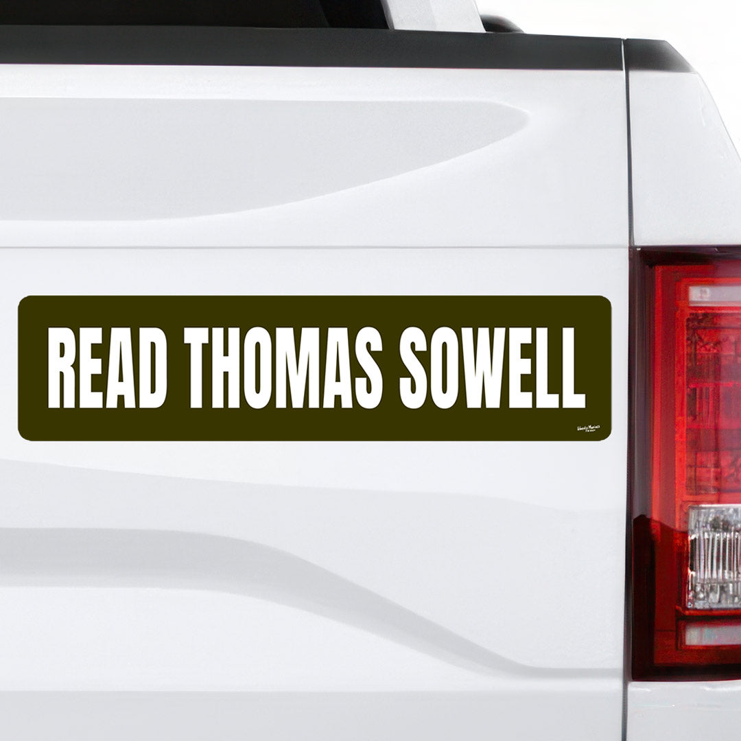 Read Thomas Sowell Jumbo Bumper Sticker