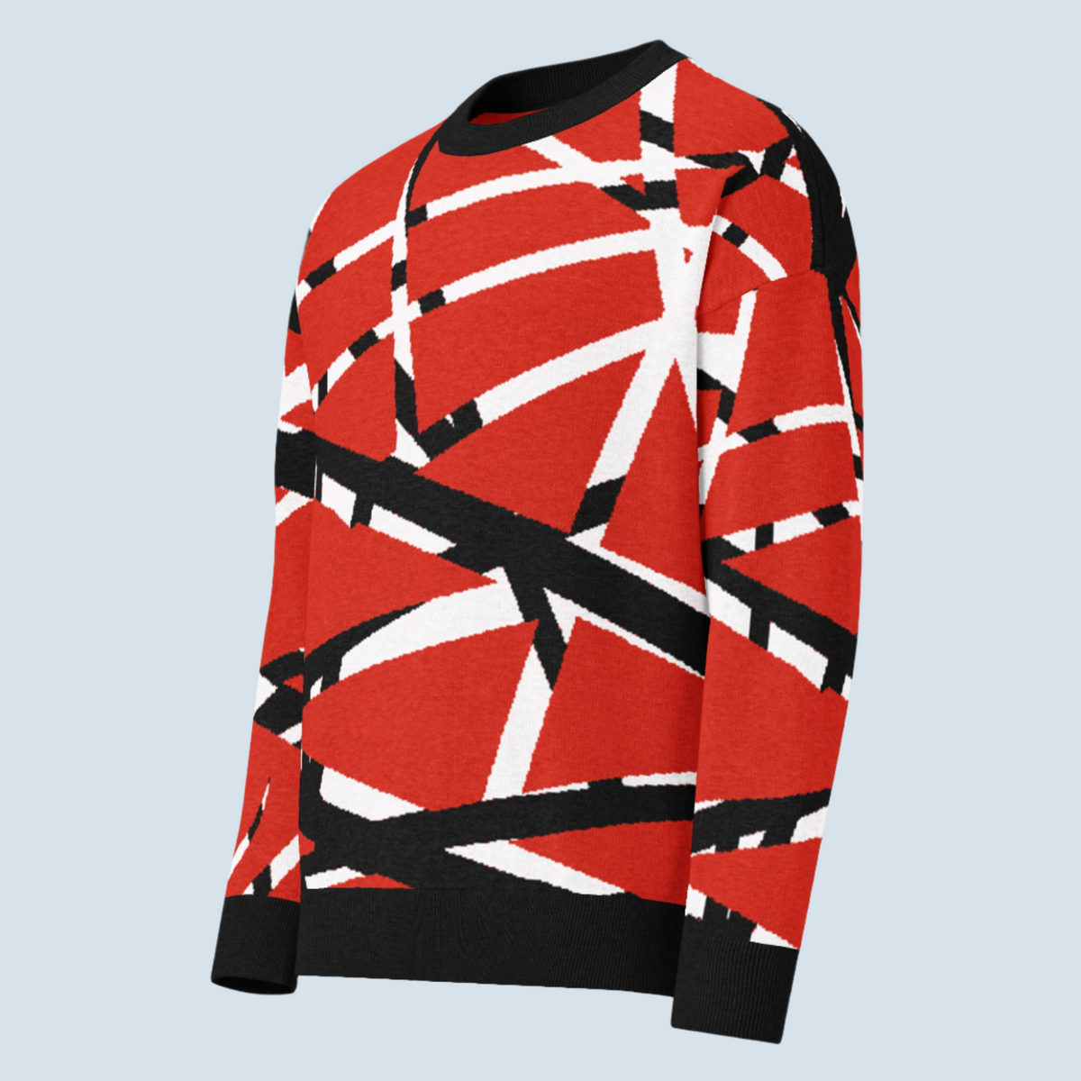 Frankenstripe Relaxed Fit Knitted Crew Neck Sweater