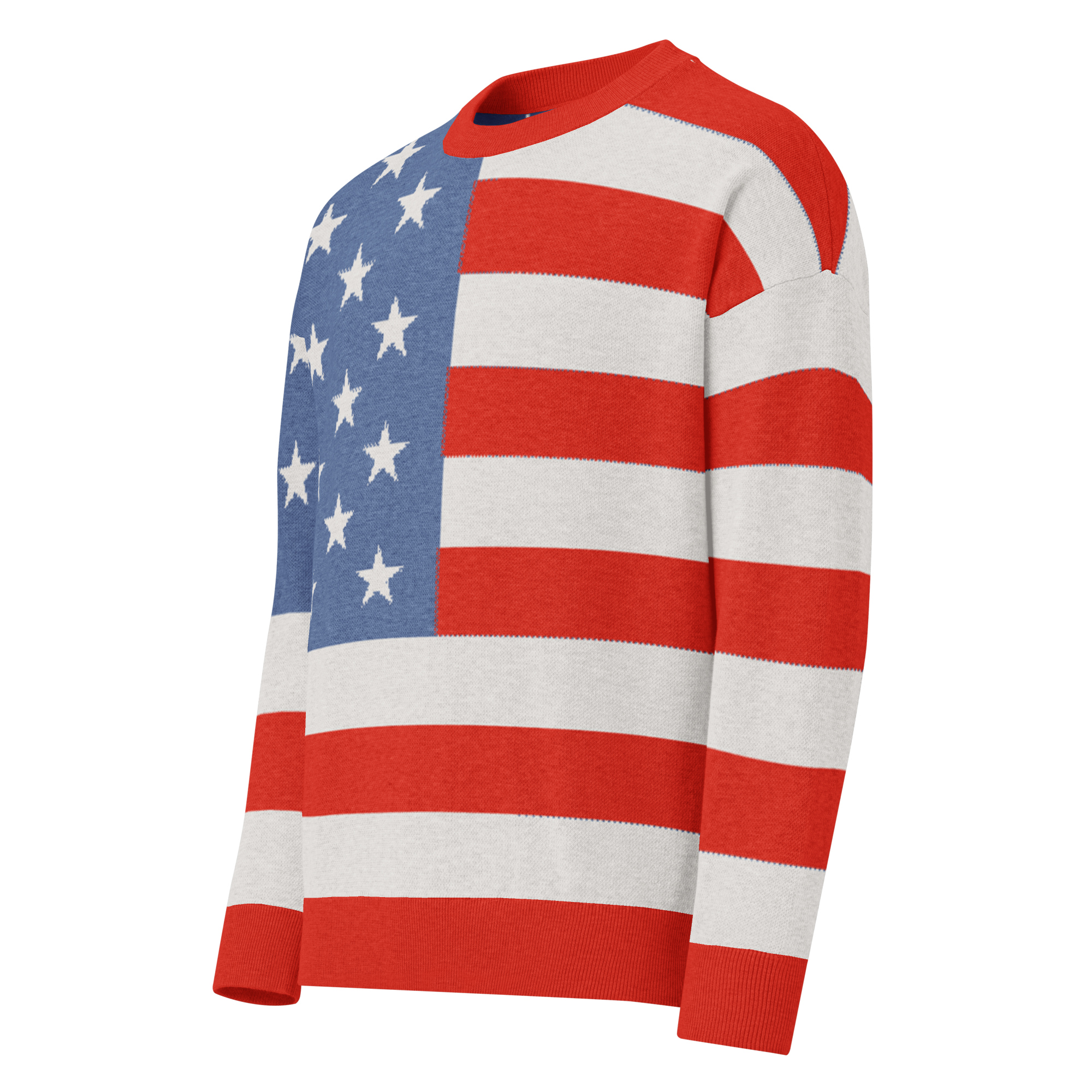 Old Glory American Flag Relaxed Fit Knitted Sweater