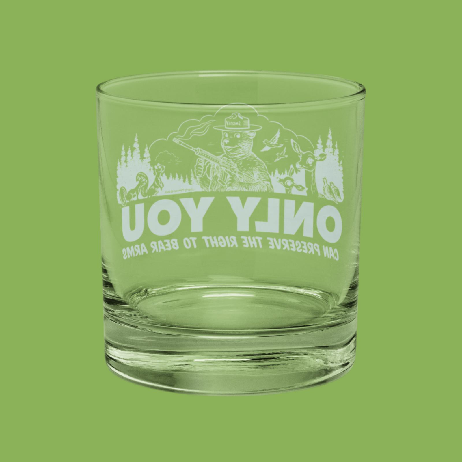 Only You Can Preserve the Right To Bear Arms Retro Smokey Rocks glass