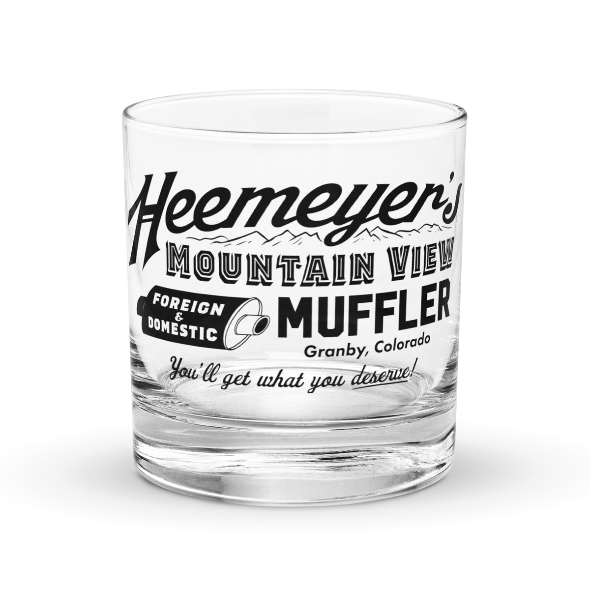 Heemeyer&#39;s Mountain View Muffler Rocks glass