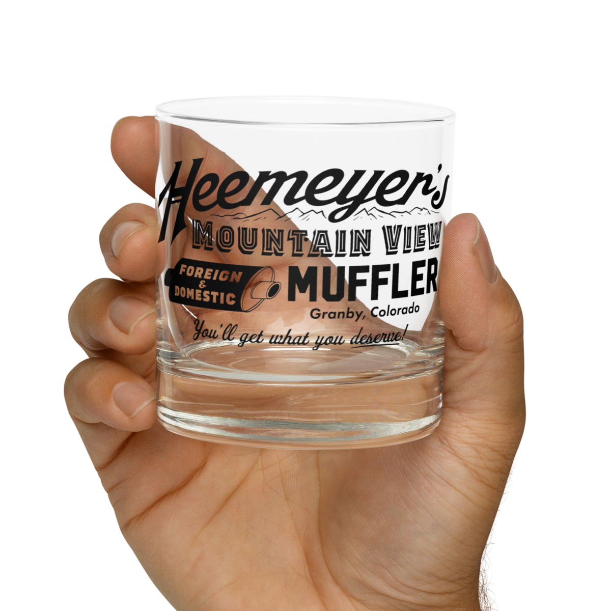 Heemeyer&#39;s Mountain View Muffler Rocks glass