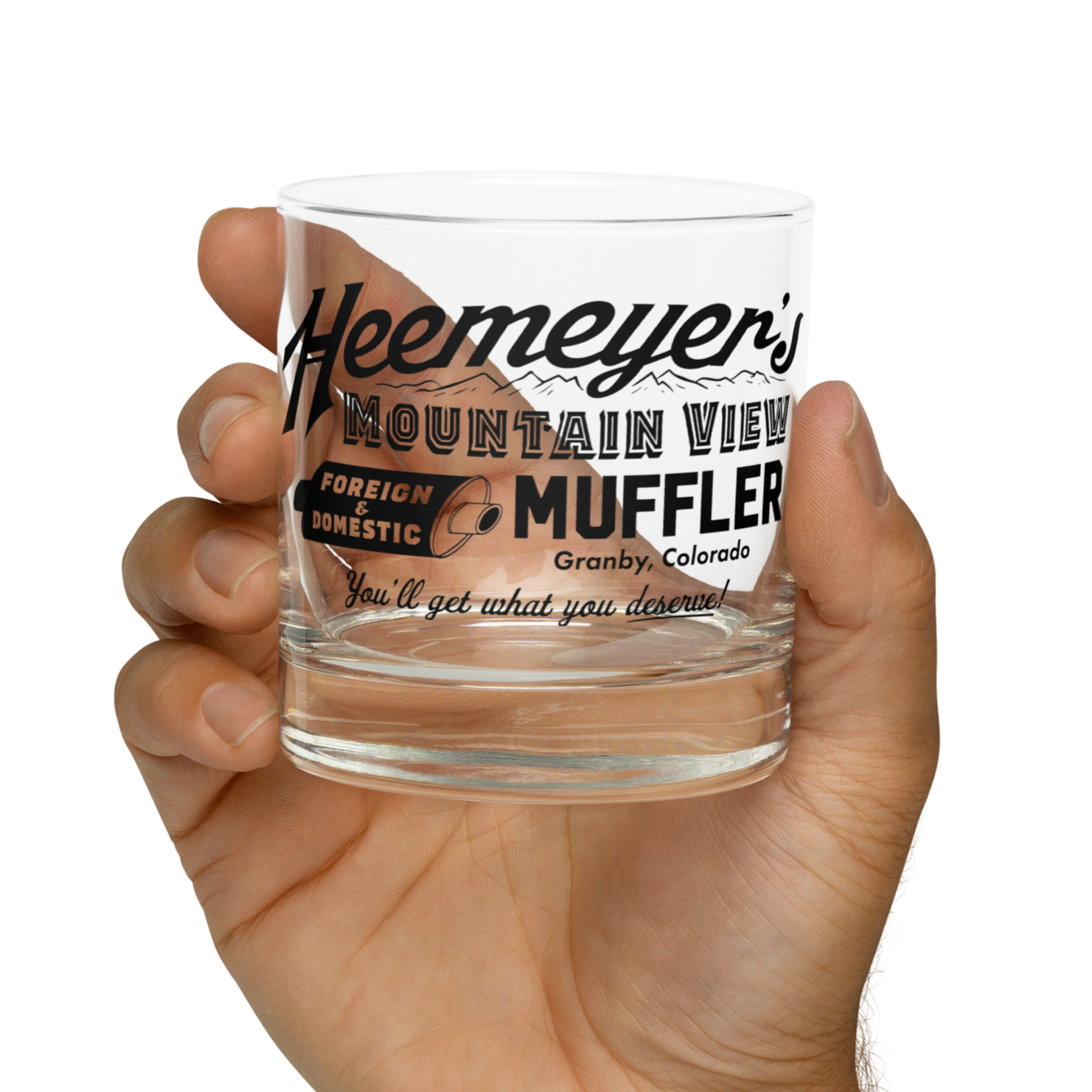 Heemeyer's Mountain View Muffler Rocks glass