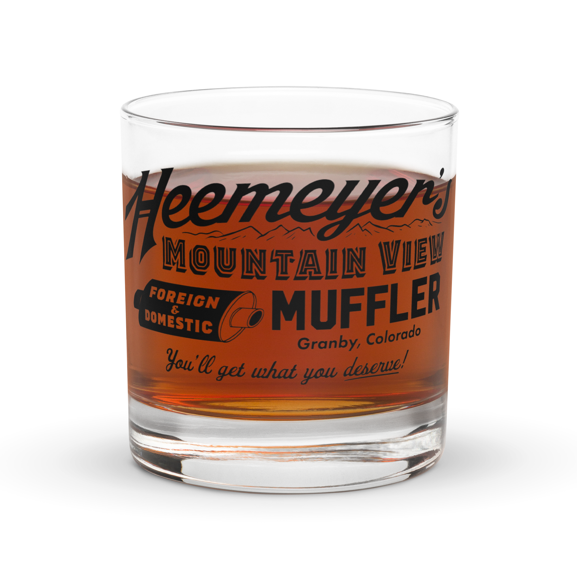 Heemeyer's Mountain View Muffler Rocks glass